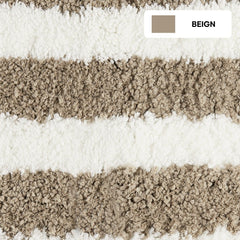 Plush Microfiber Stripe Bathmat, Beige - Bathmat | haus & kinder