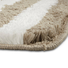 Plush Microfiber Stripe Bathmat, Beige - Bathmat | haus & kinder