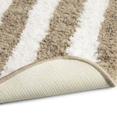 Plush Microfiber Stripe Bathmat, Beige - Bathmat | haus & kinder