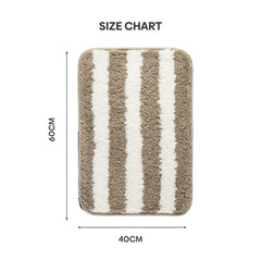 Plush Microfiber Stripe Bathmat, Beige - Bathmat | haus & kinder