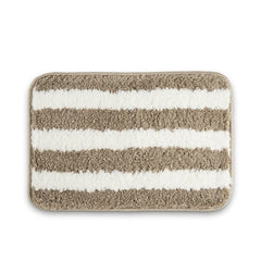 Plush Microfiber Stripe Bathmat, Beige - Bathmat | haus & kinder