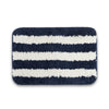 Plush Microfiber Stripe Bathmat, Dark Blue