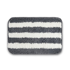 Plush Microfiber Stripe Bathmat, Grey - Bathmat | haus & kinder