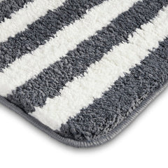 Plush Microfiber Stripe Bathmat, Grey - Bathmat | haus & kinder