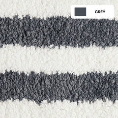 Plush Microfiber Stripe Bathmat, Grey - Bathmat | haus & kinder