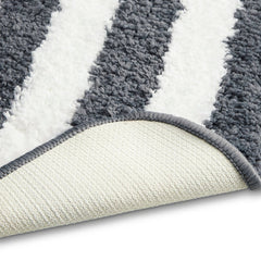 Plush Microfiber Stripe Bathmat, Grey - Bathmat | haus & kinder