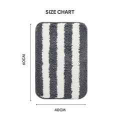 Plush Microfiber Stripe Bathmat, Grey - Bathmat | haus & kinder