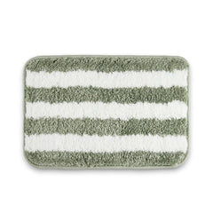 Plush Microfiber Stripe Bathmat, Sage Green - Bathmat | haus & kinder
