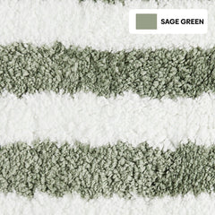 Plush Microfiber Stripe Bathmat, Sage Green - Bathmat | haus & kinder