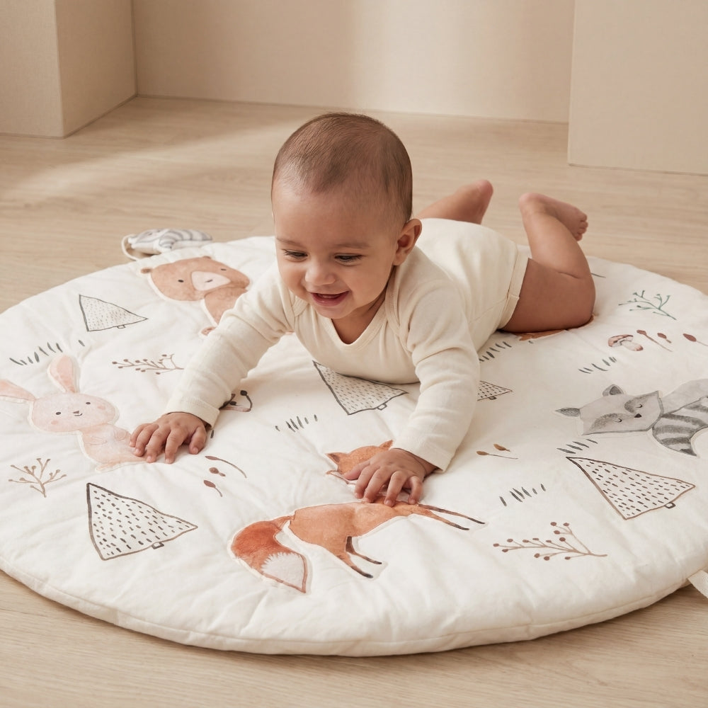 Woodland Animals Baby Activity Mat with Animal Rattles
