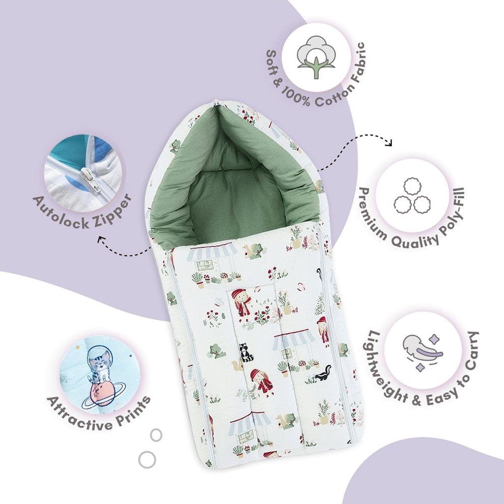 Cotton Carrier Nest cum sleeping bag, Scarlet ( Newborn - 3 Months)