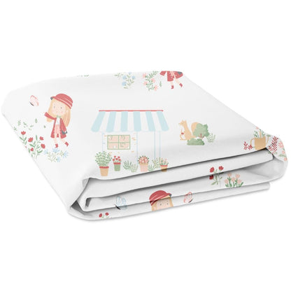 100% Cotton Fitted Crib Sheet, Scarlet in garden