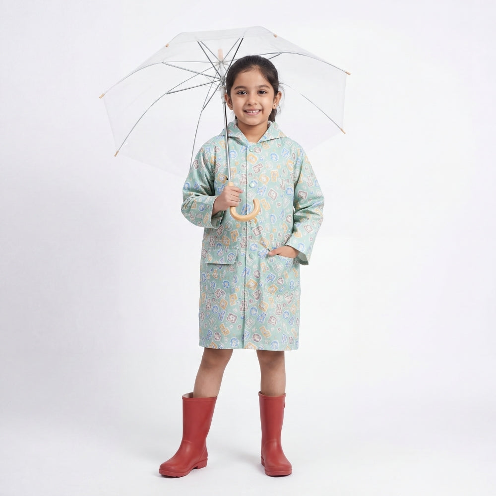Polka Puddle Raincoat With a Hood (10-14Yr)