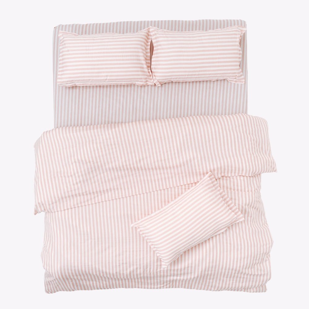Momoiro Stripe 100% Cotton Double Bedsheet, 186TC - Double Size | haus & kinder