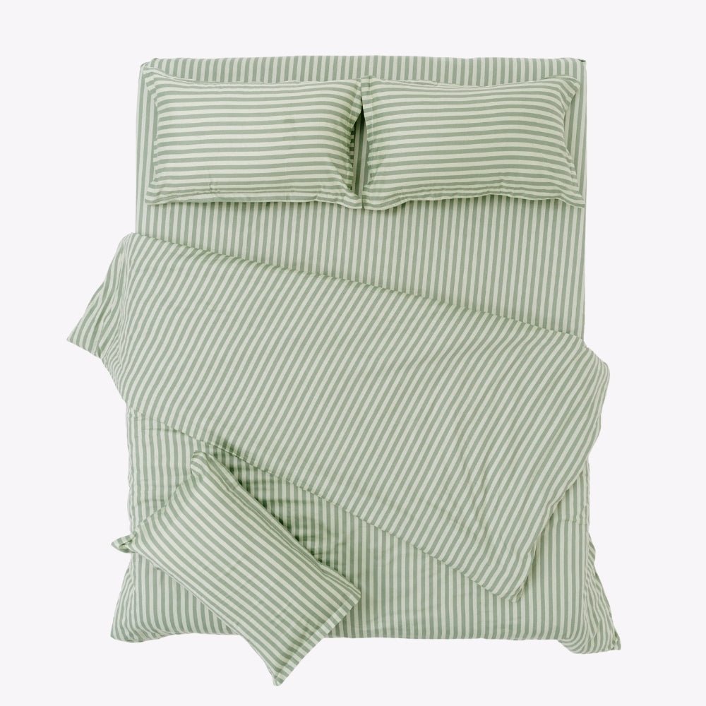 Tokiwairo Stripe 100% Cotton Double Bedsheet, 186TC - Double Size | haus & kinder