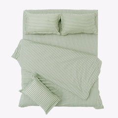 Tokiwairo Stripe 100% Cotton Double Bedsheet, 186TC - Double Size | haus & kinder