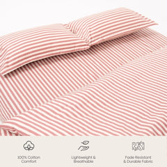 Akatsuchi Stripe 100% Cotton Double Bedsheet, 186TC - Double Size | haus & kinder
