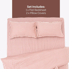 Akatsuchi Stripe 100% Cotton Double Bedsheet, 186TC - Double Size | haus & kinder