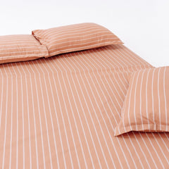 Kohaku Stripe 100% Cotton Double Bedsheet, 186TC - Double Size | haus & kinder