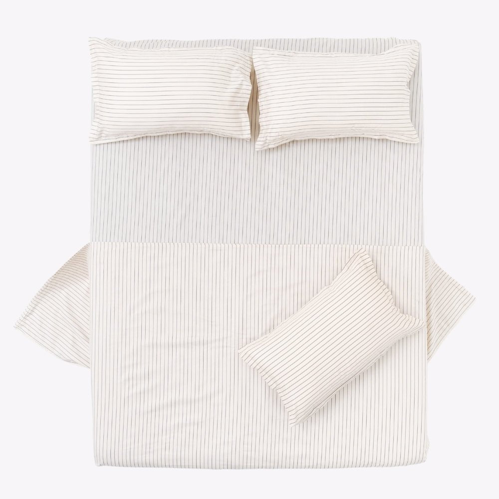 Sumi Stripe 100% Cotton Double Bedsheet, 186TC - Double Size | haus & kinder