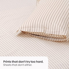 Sumi Stripe 100% Cotton Double Bedsheet, 186TC - Double Size | haus & kinder