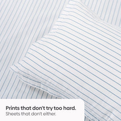 Ruri Stripe 100% Cotton Double Bedsheet, 186TC - Double Size | haus & kinder