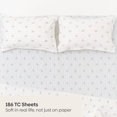 Kohana Stripe 100% Cotton Double Bedsheet, 186TC - Double Size | haus & kinder