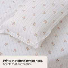Kohana Stripe 100% Cotton Double Bedsheet, 186TC - Double Size | haus & kinder