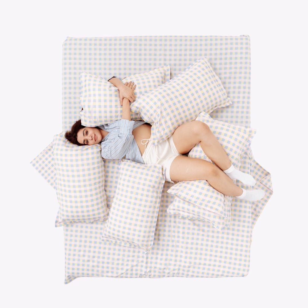 Awairo Check 100% Cotton Double Bedsheet, 186TC - Double Size | haus & kinder