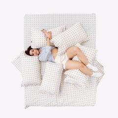 Awairo Check 100% Cotton Double Bedsheet, 186TC - Double Size | haus & kinder