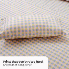 Awairo Check 100% Cotton Double Bedsheet, 186TC - Double Size | haus & kinder