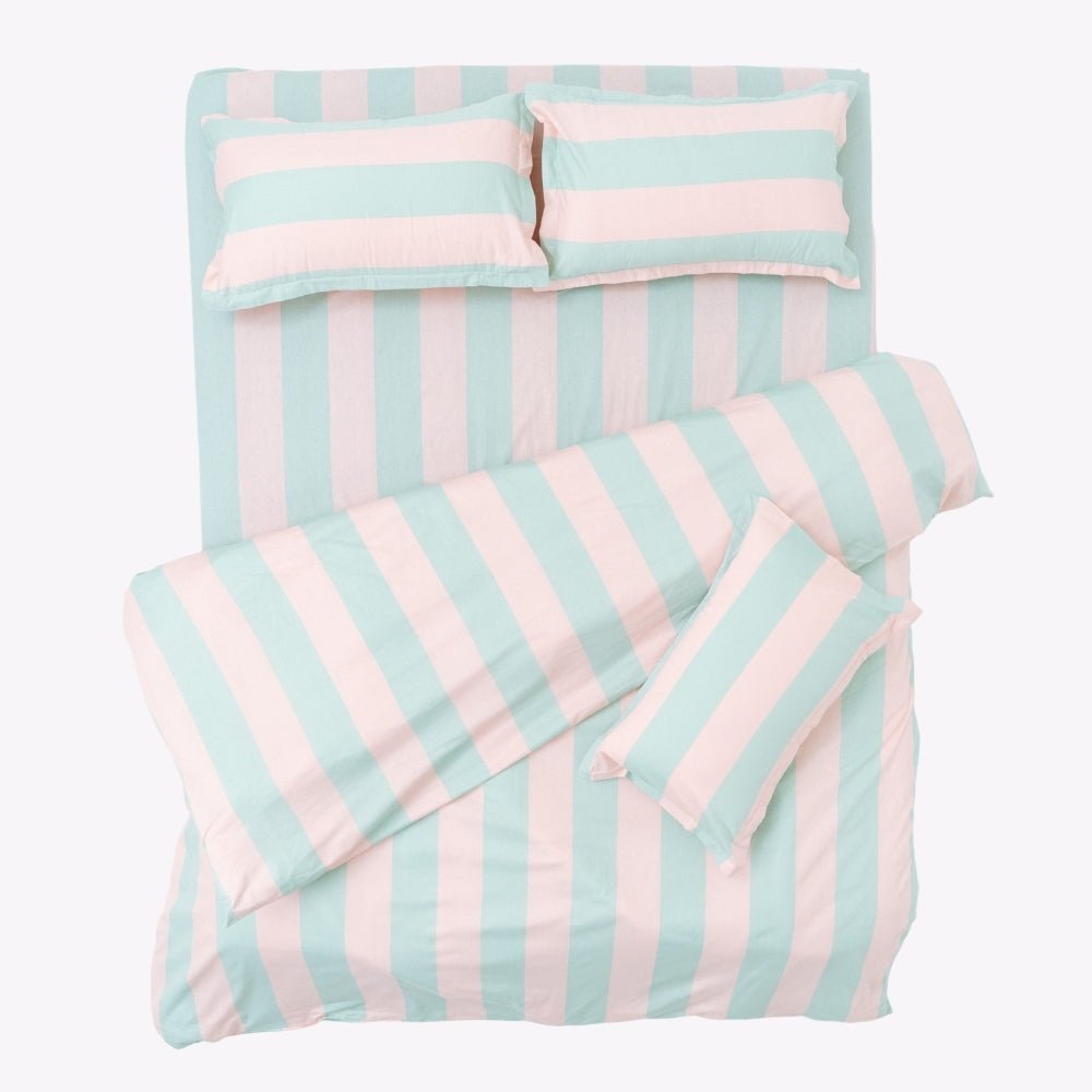 Nagomi Stripe 100% Cotton Double Bedsheet, 186TC - Double Size | haus & kinder
