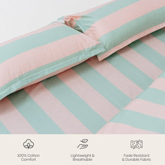Nagomi Stripe 100% Cotton Double Bedsheet, 186TC - Double Size | haus & kinder
