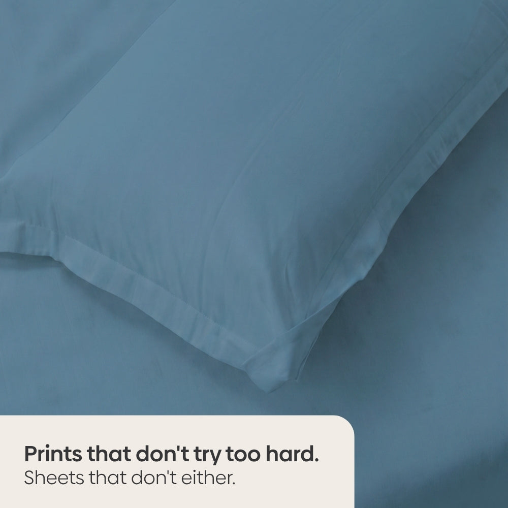 Seiji 100% Cotton Solid Double Bedsheet, 186TC