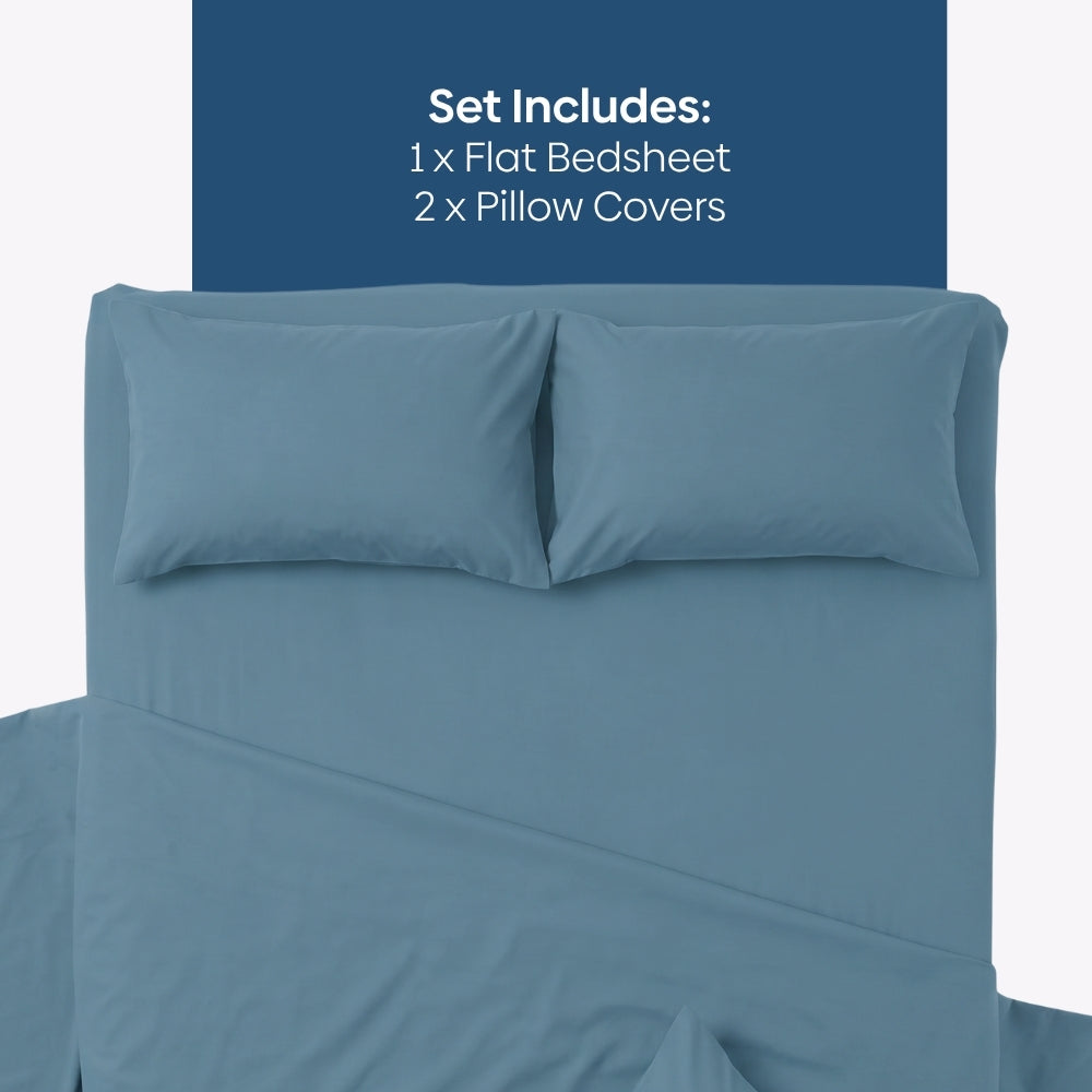 Seiji 100% Cotton Solid Double Bedsheet, 186TC
