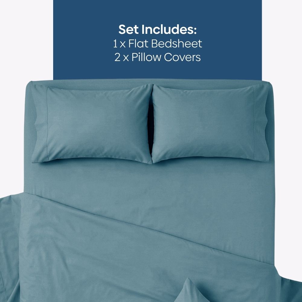 Seiji 100% Cotton Solid King Size Bedsheet, 186 TC