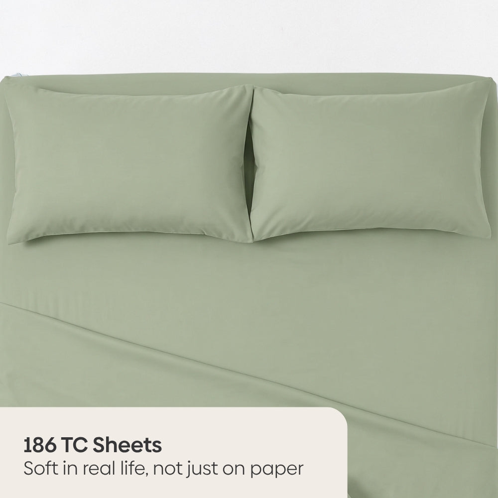 Hisui 100% Cotton Solid Double Bedsheet, 186TC