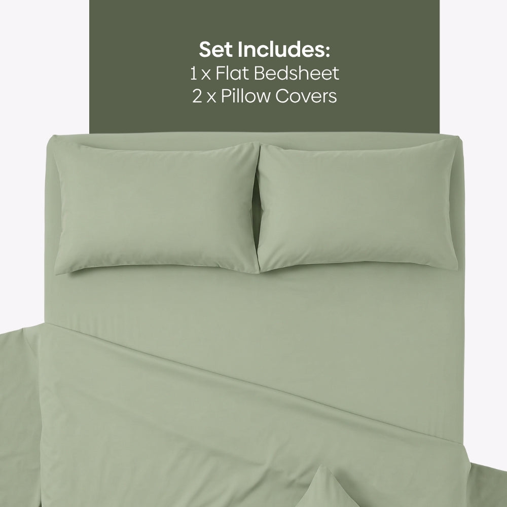Hisui 100% Cotton Solid Double Bedsheet, 186TC