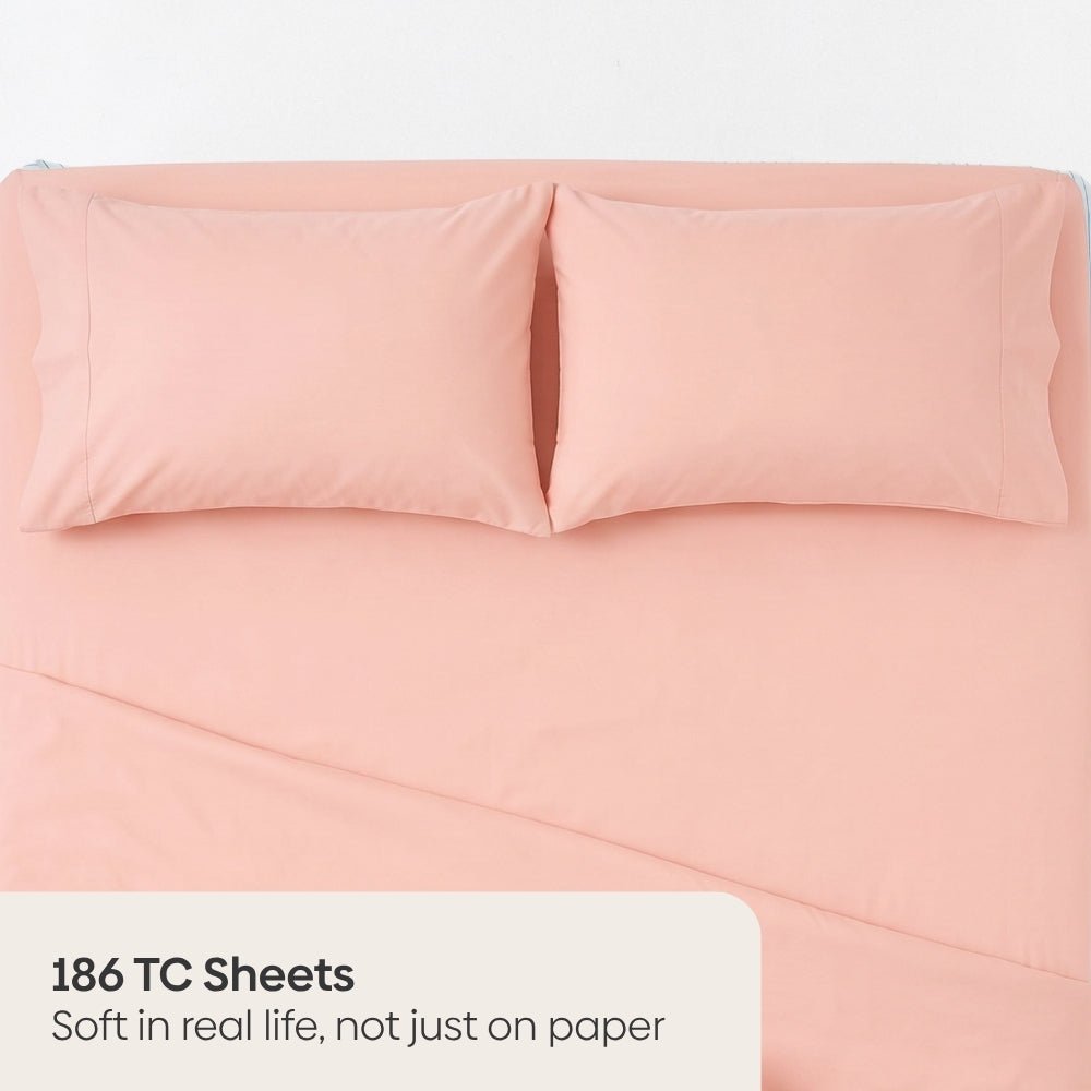 Tokiiro 100% Cotton Solid King Size Bedsheet, 186 TC - Solid Bedsheets | haus & kinder
