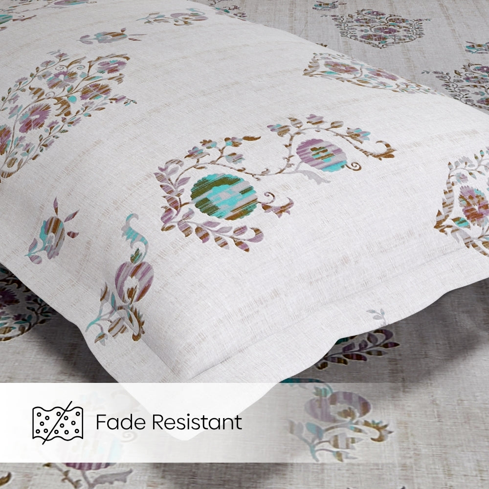 Pastel Paisley 100% Cotton King Size Bedsheet, 144 TC