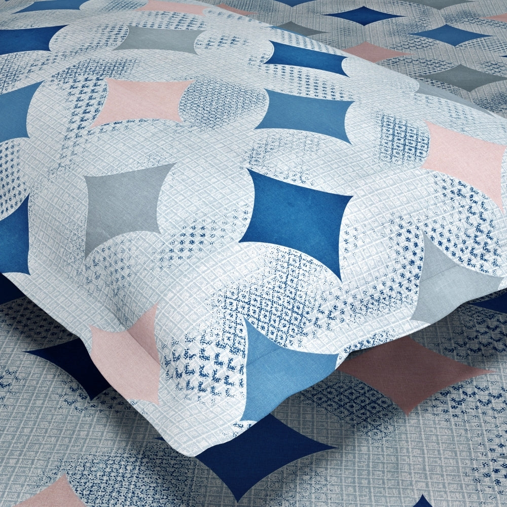 Azure Diamonds Single Size Bedsheet, 144 TC