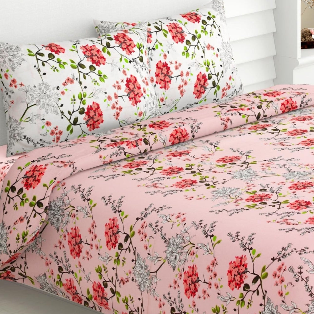 Victorian Summer Dream, 100% Cotton Double Size Bedsheet, 186 TC