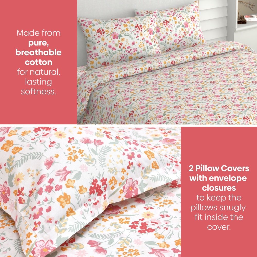 Utopia 100% Cotton King Size Bedsheet, 186 TC, Multi - Bedsheets | haus & kinder