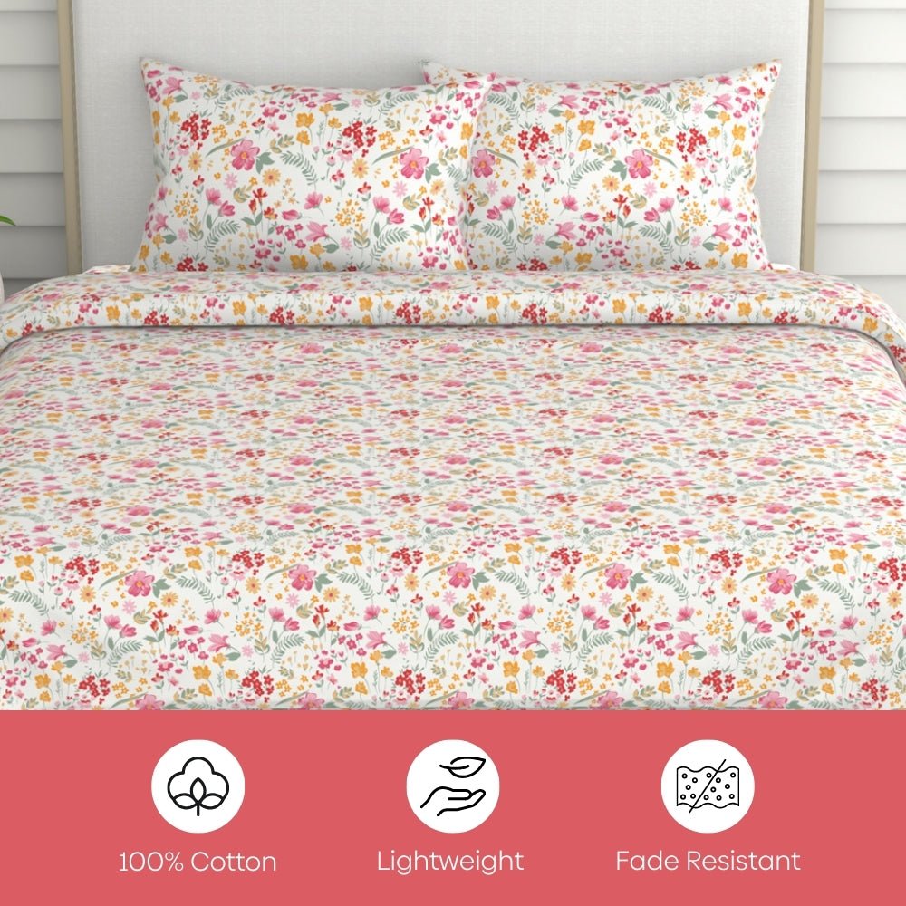 Utopia 100% Cotton King Size Bedsheet, 186 TC, Multi - Bedsheets | haus & kinder