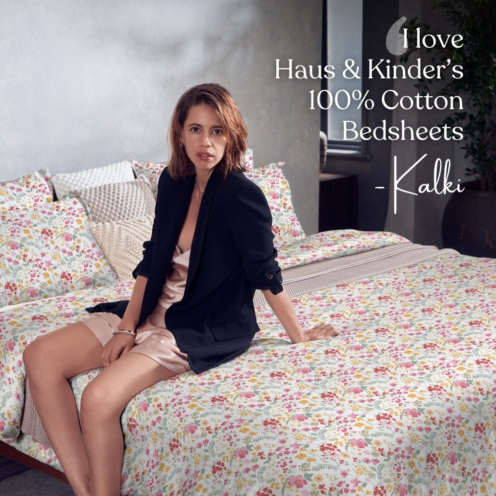 Utopia 100% Cotton King Size Bedsheet, 186 TC, Multi - Bedsheets | haus & kinder