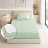 Verdant Whispers of Giverny Single Fitted Size Bedsheet, 186 TC
