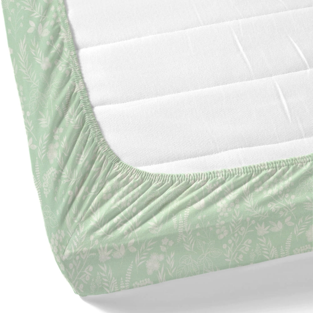 Verdant Whispers of Giverny Single Fitted Size Bedsheet, 186 TC