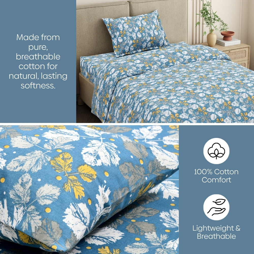 Golden Birch Symphony Single Fitted Size Bedsheet, 186 TC