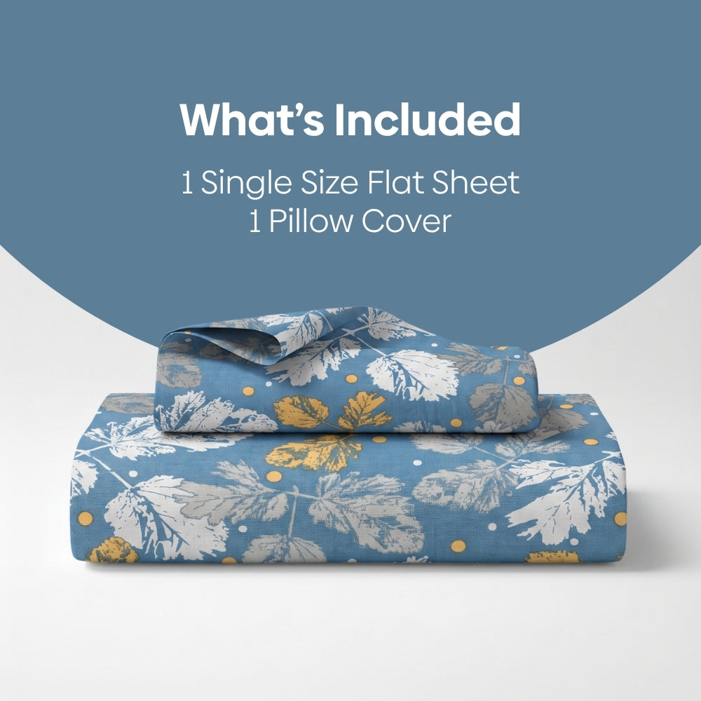 Golden Birch Symphony Single Fitted Size Bedsheet, 186 TC