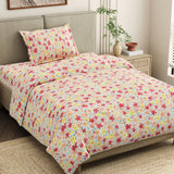 Sunlit Blossom Meadow Single Flat Size Bedsheet, 186 TC